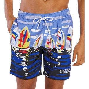 Men’s size large Nautica Blue Swim Trunks with Sailboat Print Size XXL NWT